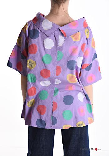 Blouse en Coton manches courtes Imprimé à pois - ph 2