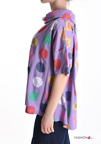 Blouse en Coton manches courtes Imprimé à pois - ph 3
