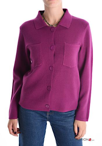 with collar Cardigan with buttons with pockets - ph 1
