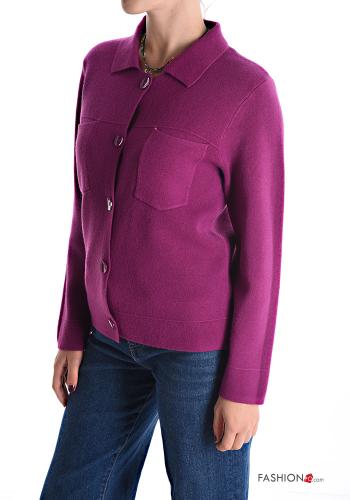 with collar Cardigan with buttons with pockets - ph 3