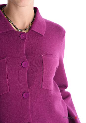 with collar Cardigan with buttons with pockets - ph 4