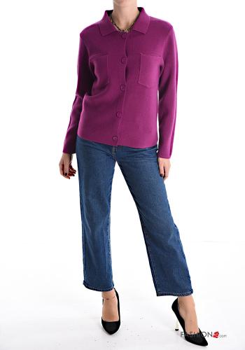 with collar Cardigan with buttons with pockets - ph 5