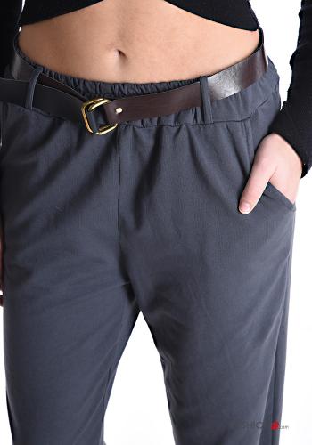Hose aus Baumwolle mit Gürtel mit gummizug mit Taschen - ph 4