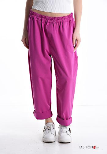 Cotton Trousers with pockets with elastic