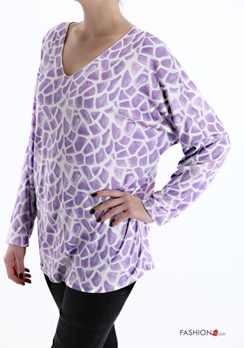Animal print Long sleeved top with v-neck - ph 3
