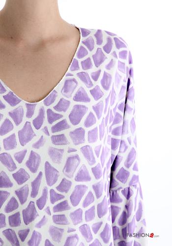 Animal print Long sleeved top with v-neck - ph 4
