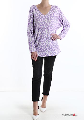 Animal print Long sleeved top with v-neck - ph 5