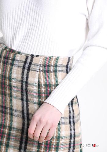 Minigonna in Misto Lana Fantasia tartan con zip - ph 4