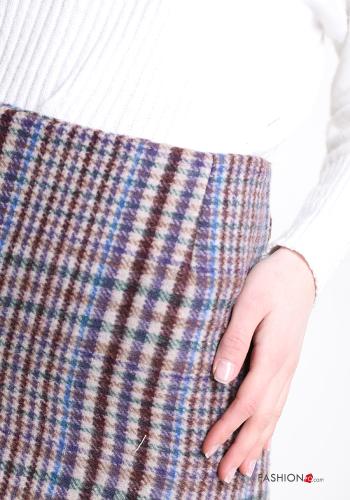 Minigonna in Misto Lana Fantasia tartan con zip - ph 4