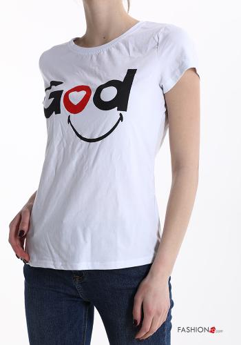 T-shirt in Cotone Fantasia scritta