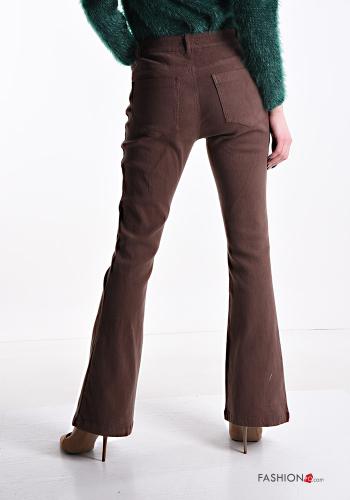 flared Velvet Cotton Trousers with pockets - ph 2