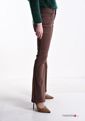 flared Velvet Cotton Trousers with pockets - ph 3