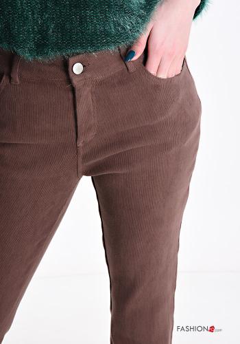 flared Velvet Cotton Trousers with pockets - ph 4
