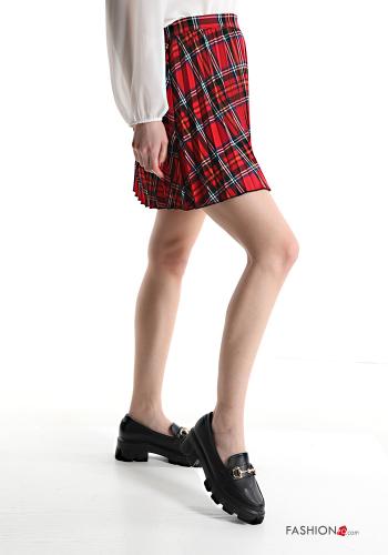 Tartan pleated Mini skirt with zip - ph 3
