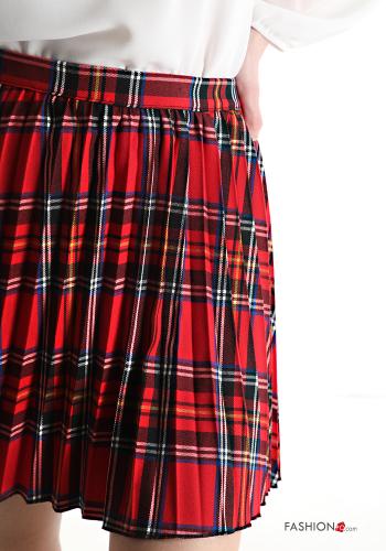 Tartan pleated Mini skirt with zip - ph 4