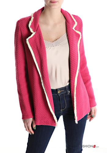 Tweed Blazer aus Baumwolle mit Fransen - ph 1