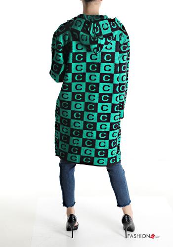 Chaqueta de punto Diseño impreso con bolsillos con capucha - ph 2