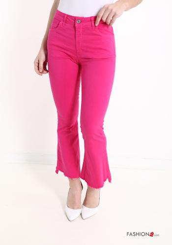 Pantalone in Cotone a zampa con tasche - ph 1