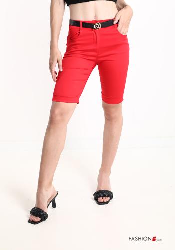 Cotton Bermuda with belt with pockets - ph 1