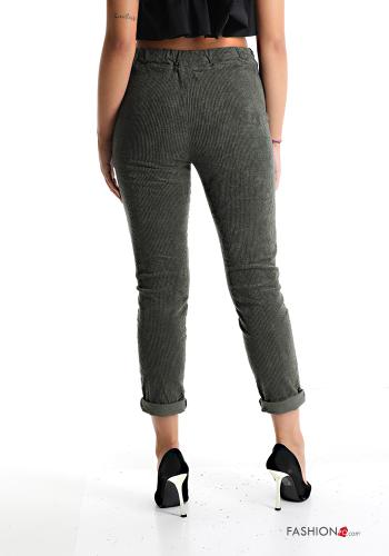 Samt Hose aus Baumwolle mit Taschen mit Schleife - ph 2