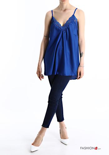 Spitze- Satin Tank-Top mit V-Ausschnitt - ph 5