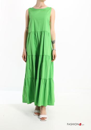 Cotton Sleeveless Dress with flounces - ph 1