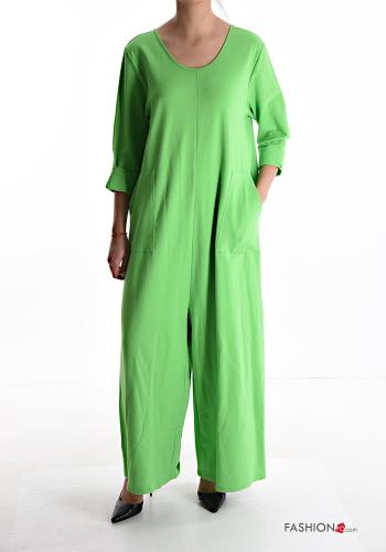 long sleeve Cotton Jumpsuit with pockets