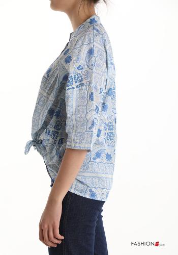 Chemise en Coton Imprimé jacquard manches à trois-quarts - ph 3