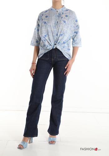 Chemise en Coton Imprimé jacquard manches à trois-quarts - ph 5