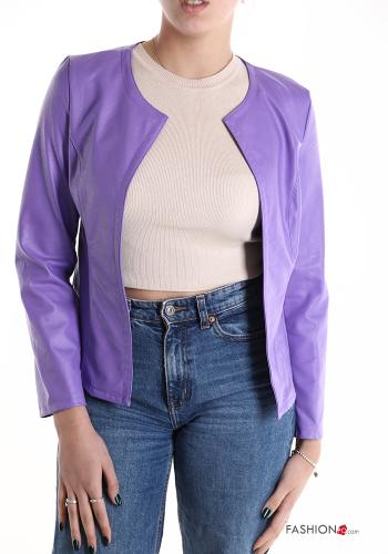 Bolerino corto ecopelle maniche lunghe