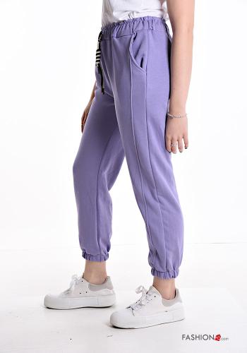 Pantalone sportivo in Cotone con elastico con tasche con coulisse - ph 3