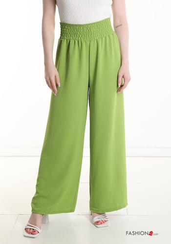 Pantalon taille haute wide leg avec élastique - ph 1