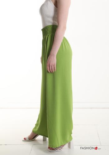 Pantalon taille haute wide leg avec élastique - ph 3