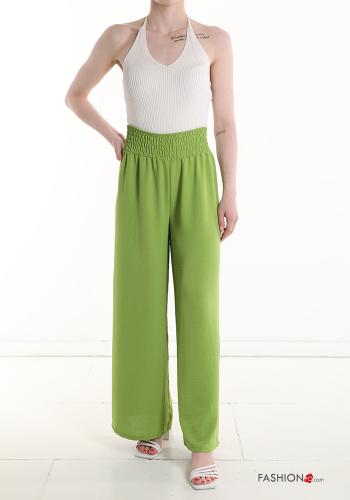 Pantalon taille haute wide leg avec élastique - ph 5