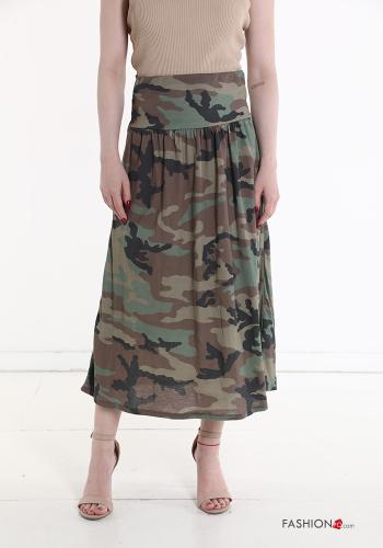 Falda de Algodón Estampado camuflaje