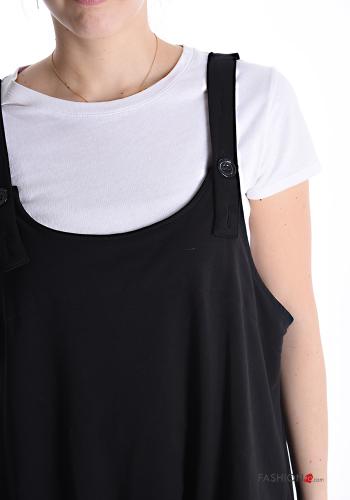 Jumpsuit in Cotone cavallo basso con bretelle - ph 4