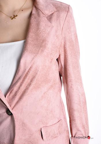 Kunstleder Blazer mit Knöpfen ohne Futter - ph 4