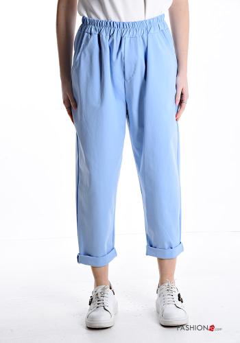 Cotton Trousers with pockets with elastic