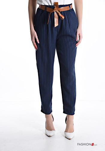 Pantalon Imprimé à rayures avec poches avec élastique avec ceinture