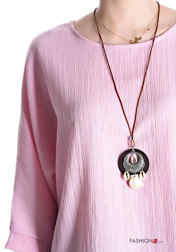 Blouse col rond avec collier manches à trois-quarts - ph 4