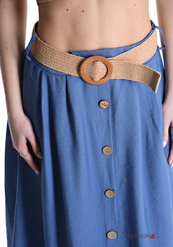 Jupe longue à boutons avec élastique avec ceinture - ph 4
