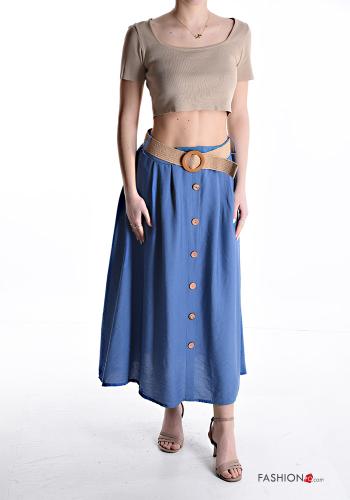 Jupe longue à boutons avec élastique avec ceinture - ph 5