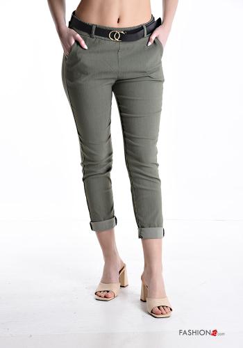 Pantalone skinny con elastico con cintura con tasche - ph 1