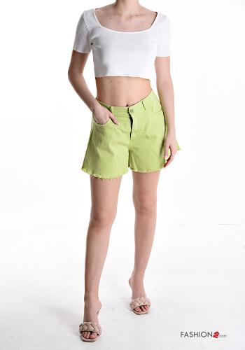 Shorts en Coton au bord brut avec poches avec élastique - ph 5