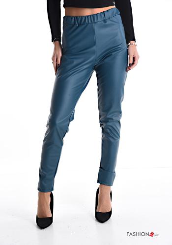 faux leather Leggings with elastic