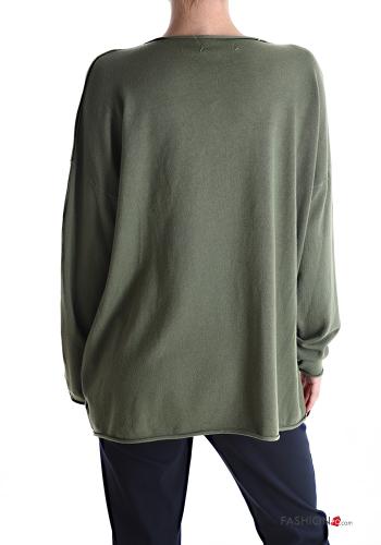 lange ärmel u-boot ausschnitt Strickpullover - ph 2