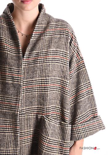 Vichy Muster Oversize Mantel mit Taschen - ph 4