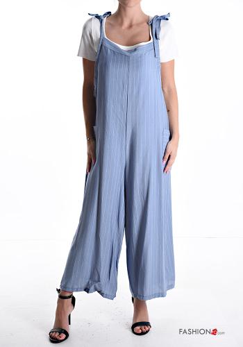 Peto ajustable wide leg a rayas con bolsillos