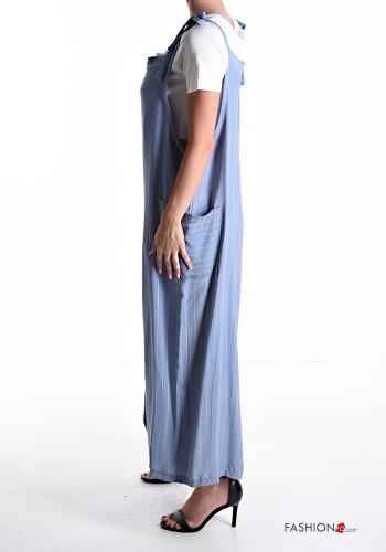 Peto ajustable wide leg a rayas con bolsillos - ph 3