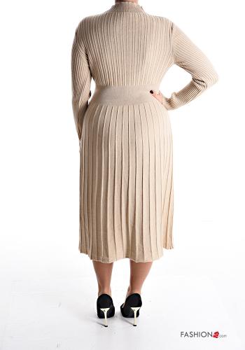 pleated long sleeve Dress Rollneck - ph 2